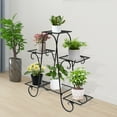 thumbnail image 6 of Heavy-Duty 6-Tier Metal Plant Stand with 33lbs Load Capacity, Black Powder-Coated Iron Flower Display Rack for Indoor Outdoor Garden, Balcony, Wedding Decor, 6 of 15