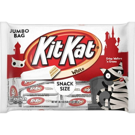 Kit Kat, Halloween Snack Size, White Creme Wafer Bars Candy, 20.1 Oz