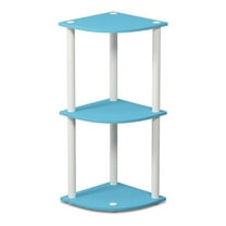 Pemberly Row Turn-N-Tube Wood 3-Tier Corner Display Rack in Light Blue/White