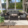 thumbnail image 6 of ALAULM 7-Piece Patio Conversation Set with Propane Fire Pit Table, Gray, 6 of 7