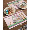 thumbnail image 2 of Easter Placemats Set of 6, Gnome Bunny Easter Eggs Truck Placemat for Dining Table Decorations, Spring Flowers Place Mats, Spring Table Mats for Kitchen Dinner Seasonal Holiday Party Decor, 2 of 6