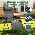 thumbnail image 6 of WASUHE Zero Gravity Recliner Chair Set of 2, Foldable Outdoor Lounge Chair with Cup Holder, Adjustable Patio Chair for Beach, Pool, Patio, Gray, 6 of 9