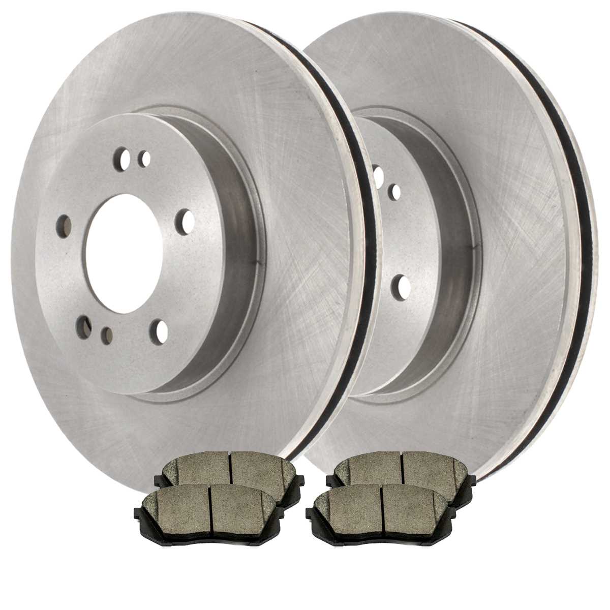 AutoShack Front Brake Rotors and Ceramic Pads Kit Driver and Passenger Side Replacement for 2011