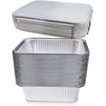 thumbnail image 5 of Displastible Disposable Aluminum Pans with Lids Cooking & Baking Food Container, 50-Pack, 5 of 7