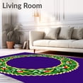 thumbnail image 2 of ODIKA 5'x7' Machine Washable Non-Slip Area Rug, Holiday Wreath Medallion with Rich Botanical Detailing High Traffic Rug with Pad, Green, 614457, 2 of 8