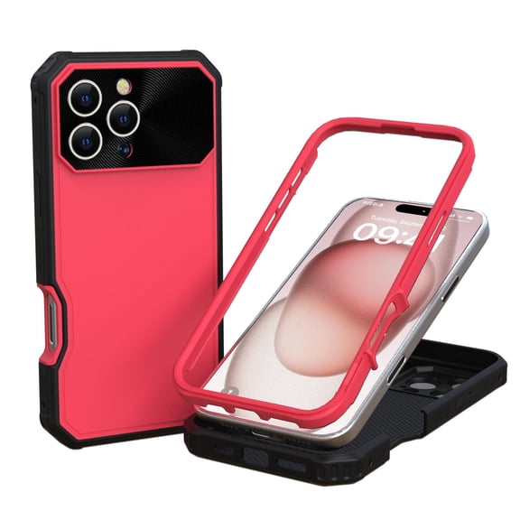 for iPhone 16 Pro Case [Compatible with Mag-Safe] Rugged Magnetic Phone Case with Military-Grade Drop Protection, Camera Lens Protector Film Heavy Duty Phone Cover for iPhone 16 Pro, Rose