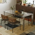 thumbnail image 5 of gaoyangjiaju 66.9" Modern Tempered Clear Glass Dining Table for 6–8 People, Rectangular Transparent Glass Top with Metal Legs, Minimalist Dining Room & Kitchen Table, 5 of 6