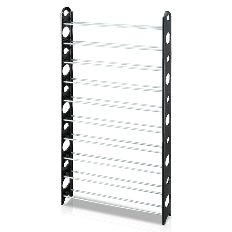 AOSION 10 Tier Shoe Rack,Shoe Rack for Closet,30-50 Pairs Tall Shoe Rack  Organizer With Hooks,Large Shoe Rack with Removable,Space Saving Shoe