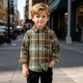 thumbnail image 5 of XYAIYT Boys Plaid Shirt Jacket Long Sleeve Flannel Button Down Coat Outerwear for Kids Spring Fall Casual, 5 of 6