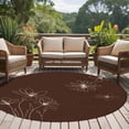 thumbnail image 4 of Round Rugs 6Ft, Brown Floral Round Area Rug Washable Indoor Throw Carpet, Spring Flower Soft Non Slip Circle Rug for Office Cabinet Home Decor Aesthetic, 4 of 8