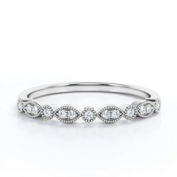 0.25 CT Round Brilliant Cut Ring 18K White Gold Engagement Moissanite Diamond Ring Forever one Her Birthday Gift Ring