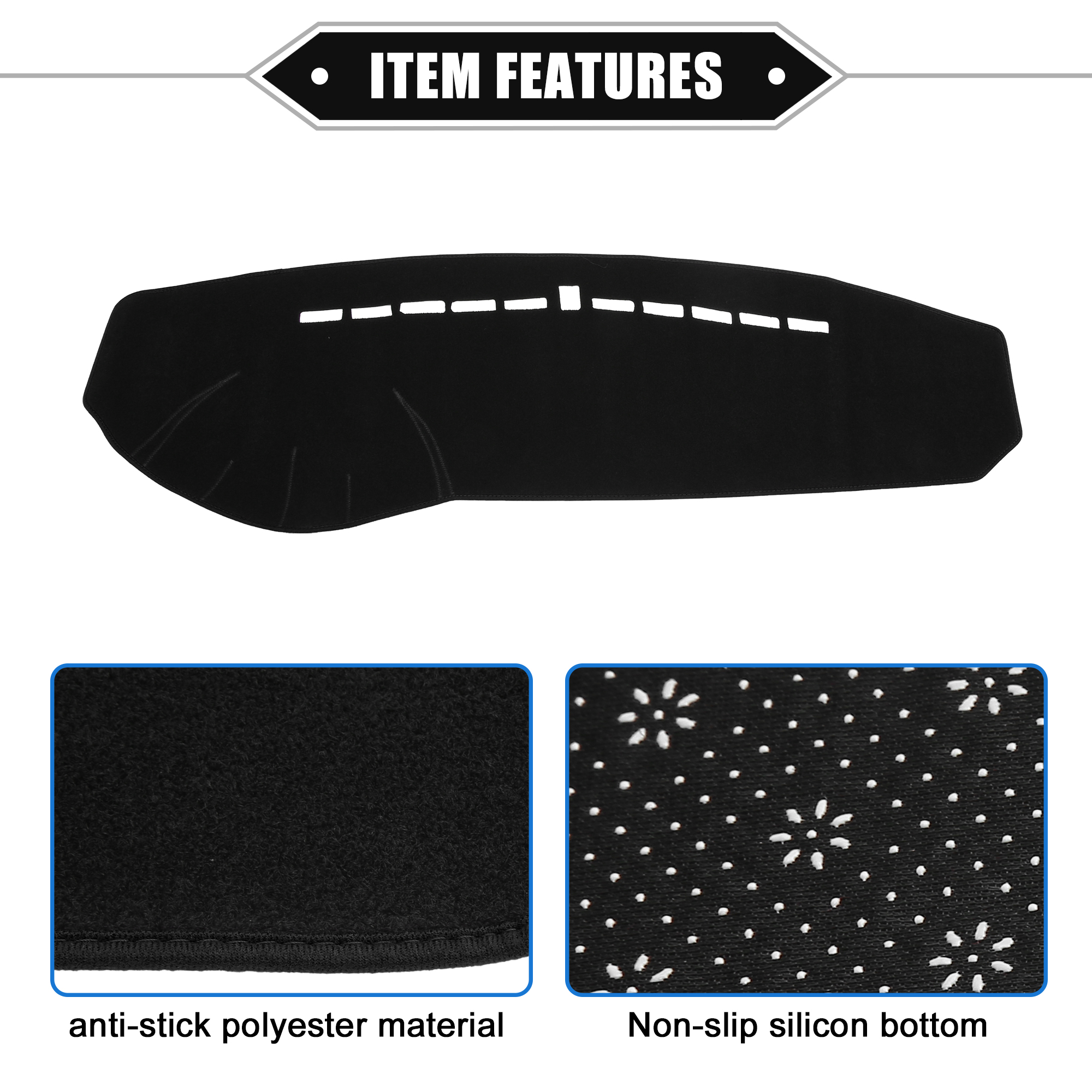 Dashboard Cover for Hyundai Sonata 2006-2008 Non-slip Polyester Black Dash Cover Mat Dash Board Cover