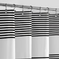 Black and White Farmhouse Shower Curtain Striped with Tassel Modern