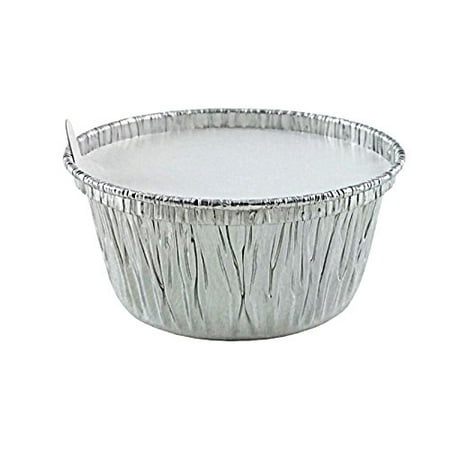 

Handi-Foil 4 oz. Aluminum Foil Muffin/Ramekin Cups w/Board Lids - Disposable Cupcake Tins (Pack of 20 Sets)