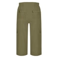 thumbnail image 4 of Soyumi Cargo Capri Pants for Women Summer Casual Loose Capri Pants with Pockets Plus Size High Waisted Work Button Cropped Pant, Blackish Green, 4 of 5
