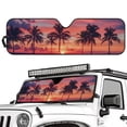 thumbnail image 4 of Binienty Folding Car Sun Shade Windshield for Jeep Wrangler TJ JK JKU Sport Sahara Rubicon 2 Door & 4 Door Tropical Palm Tree Front Windshield Sun Shade Car Visor Accessories, 4 of 7