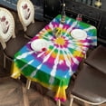 thumbnail image 2 of Rainbow Tie Dye Mandala Pattern Rectangle Tablecloth 60"x120",Waterproof Polyester Rectangle Table Cloth, Wipeable Spillproof Polyester Tablecloth for Dining, Camping, Indoor and Outdoor, 2 of 6