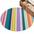 thumbnail image 2 of Round Rugs 4Ft, Colorful Striped Round Area Rug Washable Indoor Throw Carpet, Modern Farmhouse Stripes Abstract Art Soft Non Slip Circle Rug for Kitchen Nursery Room Home Decor Aesthetic, 2 of 8