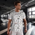 thumbnail image 3 of Wukai Cute Cat Print Men's Short-Sleeved Mesh T-Shirt,Quick-Dry Short Sleeve Workout T-Shirt-Large, 3 of 8