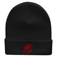 thumbnail image 5 of Claw Marks Embroidered 12 Inch Long Knitted Beanie - Black OSFM, 5 of 5