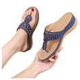 thumbnail image 4 of GERsome Womens Flip Flops Slippers Summer Slip-On Wedges Beach Open Toe Breathable Sandals, 4 of 9