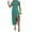 Green, variant on Sakmal Bodycon Plus Size Summer Dresses Sexy Opening Solid Green Comfort Fit Short Sleeve Long Sheath Dress