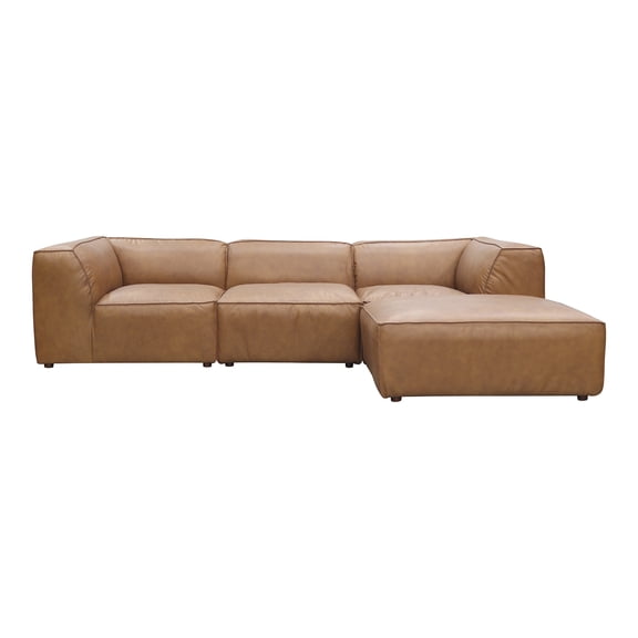 Moe's Home Collection Form Lounge Modular Sectional Sonoran Tan Leather Leather