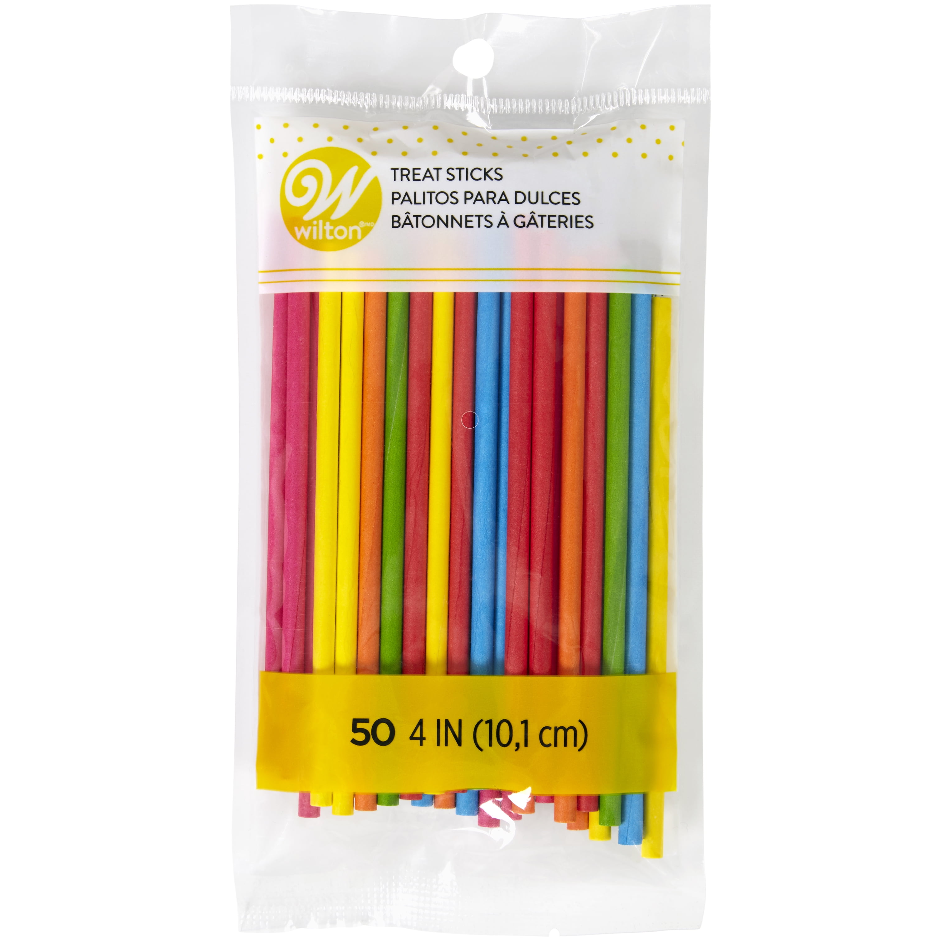 Wilton Assorted Color 4Inch Treat Sticks, 50Count