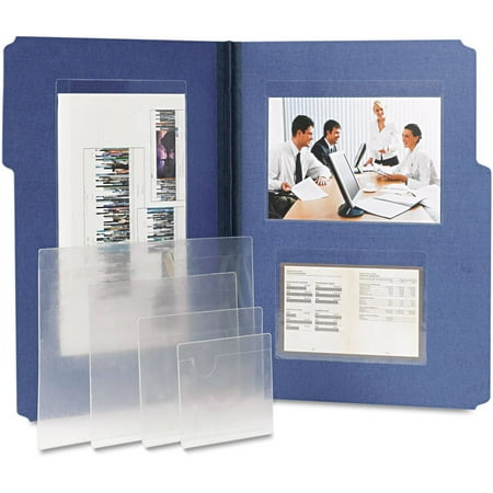 2 Clear Pockets - Smead Self Adhesive Poly Pocket, Clear, Business Card Size, 100/Box
