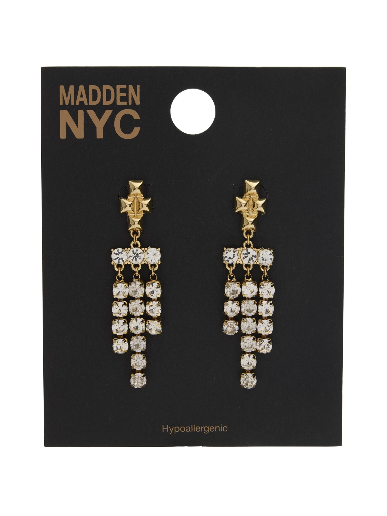 Madden NYC Women's Gold Tone Western Stone Chandelier Earrings