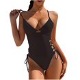 thumbnail image 2 of Women Multi Color Sexy Solid Color High Waist Conjoined Body Swimsuit Bikini, 2 of 4