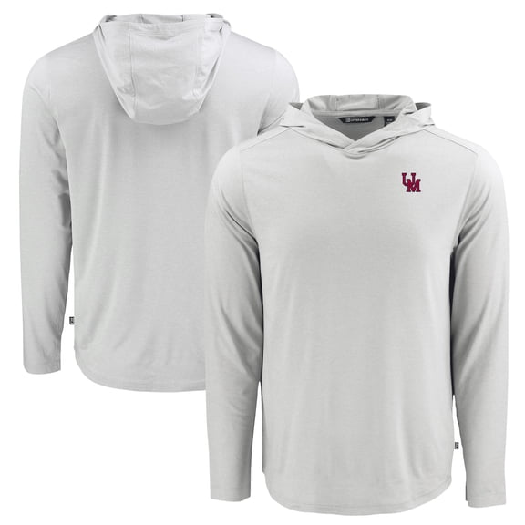 Men's Cutter & Buck Gray Ole Miss Rebels Coastline Epic Comfort Eco Recycled Long Sleeve Hoodie T-Shirt