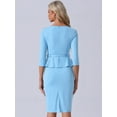thumbnail image 4 of DARING DIVA Women's Vintage High Waist Peplum Dresses with Belt XS Sky Blue, 4 of 6