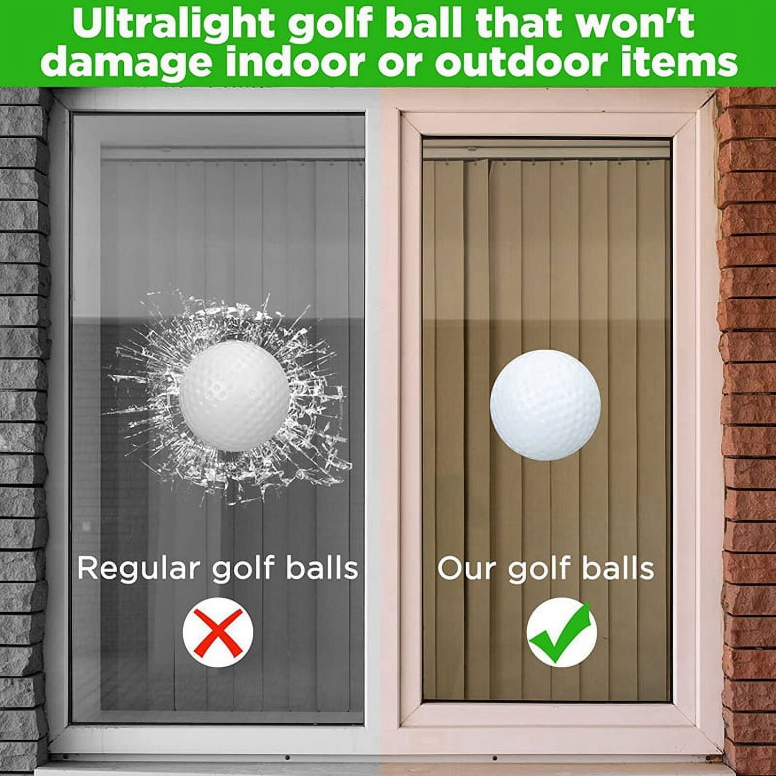 200 Pcs Golf Practice Ball Hollow Golf Ball Training Golf Balls with Mesh Drawstring Storage Bags for Training,200 x Golf balls,White