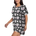 thumbnail image 2 of Wukai Husky Women's Pajama Set,Short-Sleeve Top and Shorts with Elastic Waistband and Pockets for Loungewear, Yoga, and Casual Wear-XX-Large, 2 of 8