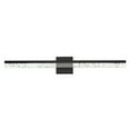 thumbnail image 2 of JONATHAN Y Mario 30" 1-Light Modern Contemporary 360-Degree Rotatable Iron/Seeded Acrylic Integrated LED Vanity Light, Black/Clear, 2 of 9