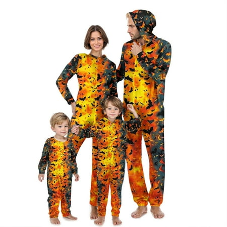 

AGWOLF Family Onesie Pajamas Matching Sets Halloween Long Sleeve Romper Jumpsuits Zipper Hooded One-Piece Jammies Sleepwear Holiday Loungewear Baby 6 Months