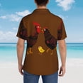 thumbnail image 4 of Sikiie Chicken Farm Animal Print Men's Hawaiian Shirt, Summer Beach Button Pocket Short Sleeve T-Shirt,Small, 4 of 7