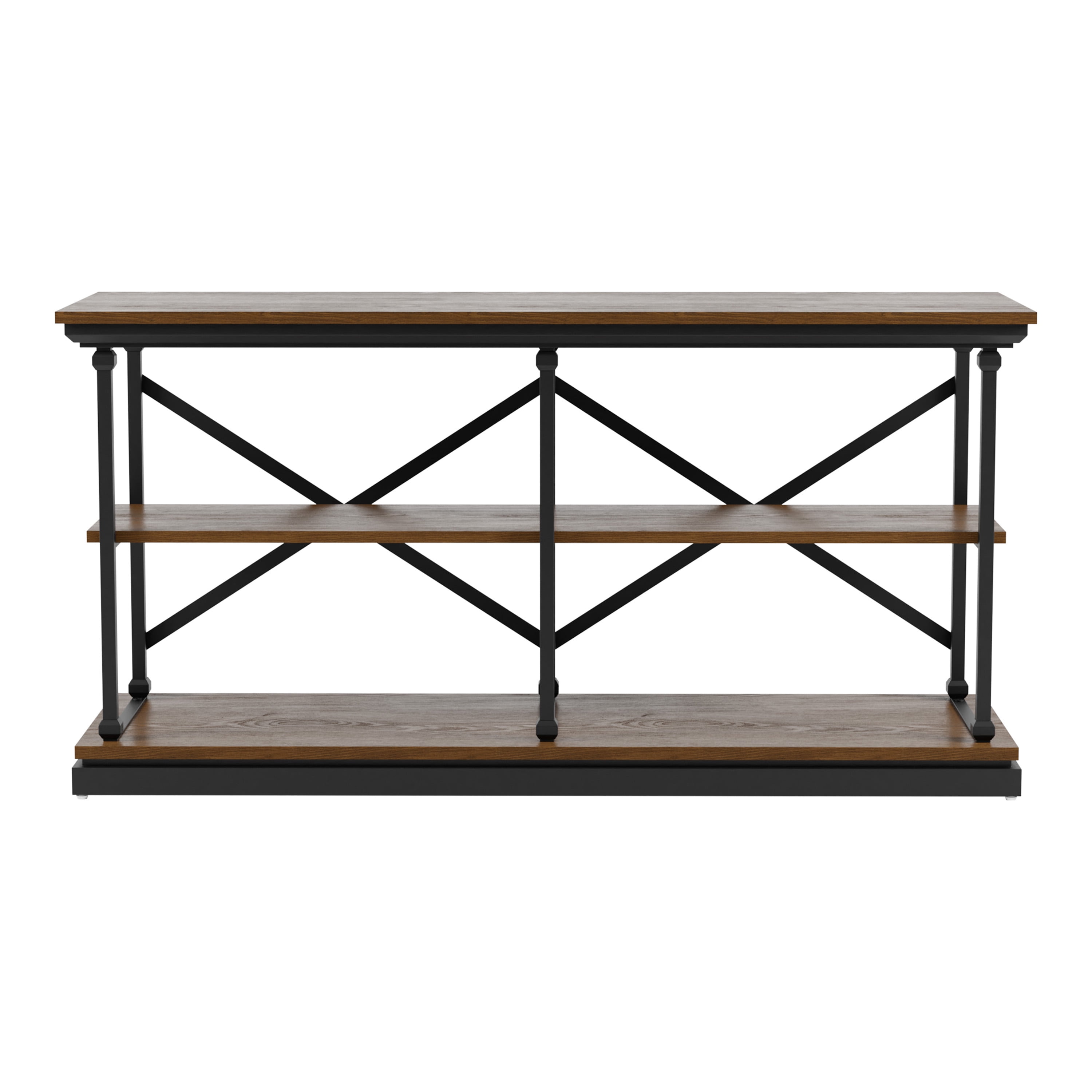 Furniture of America Laem 2-Shelf Console Table, Dark Oak