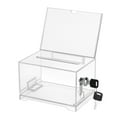 thumbnail image 1 of Clear Ballot Box w/ Removable Sign Holder/Header, Self-Standing Acrylic Raffle Ticket Collection Storage Container w/ Lock & Keys, for Voting Fund-Raising Charity Donation Survey Suggestions Contests, 1 of 7