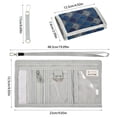 thumbnail image 3 of Cloth Wallet with Lanyard & Multiple Compartments Fashion Purse Zipper Clutch Bag for Cash Cards Coins Dark Blue Fan-shaped Pattern, 3 of 7