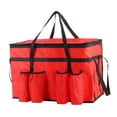 thumbnail image 3 of Bolsa térmica con cierre de cremallera para entrega aislada, ligera, para calentar pizzas, para acampar, parques, excursiones de un día, picnics, rojo, 3 of 8