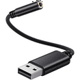 thumbnail image 3 of Adaptador de audio USB a conector de auriculares de 3,5 mm (4 unidades), tarjeta de sonido estéreo externa para PC, portátil, etc. (0,6 pies), 3 of 6