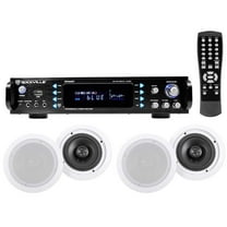 (4) Commercial Ceiling Speaker System Bluetooth Amp/Receiver 4 Restaurant/Office