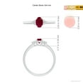 thumbnail image 4 of ANGARA Natural Solitaire Oval Ruby and Diamond Promise Ring in 14K White Gold for Women (Size-6x4mm) | July Birthstone Jewelry for Her | Natural Ruby Rings, 4 of 13