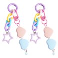 thumbnail image 2 of 2 llaveros coloridos con borla de corazón y colgante de bolso, llavero de coche, colgante de llavero para bolso, decoraciones para bolsos, 2 of 6