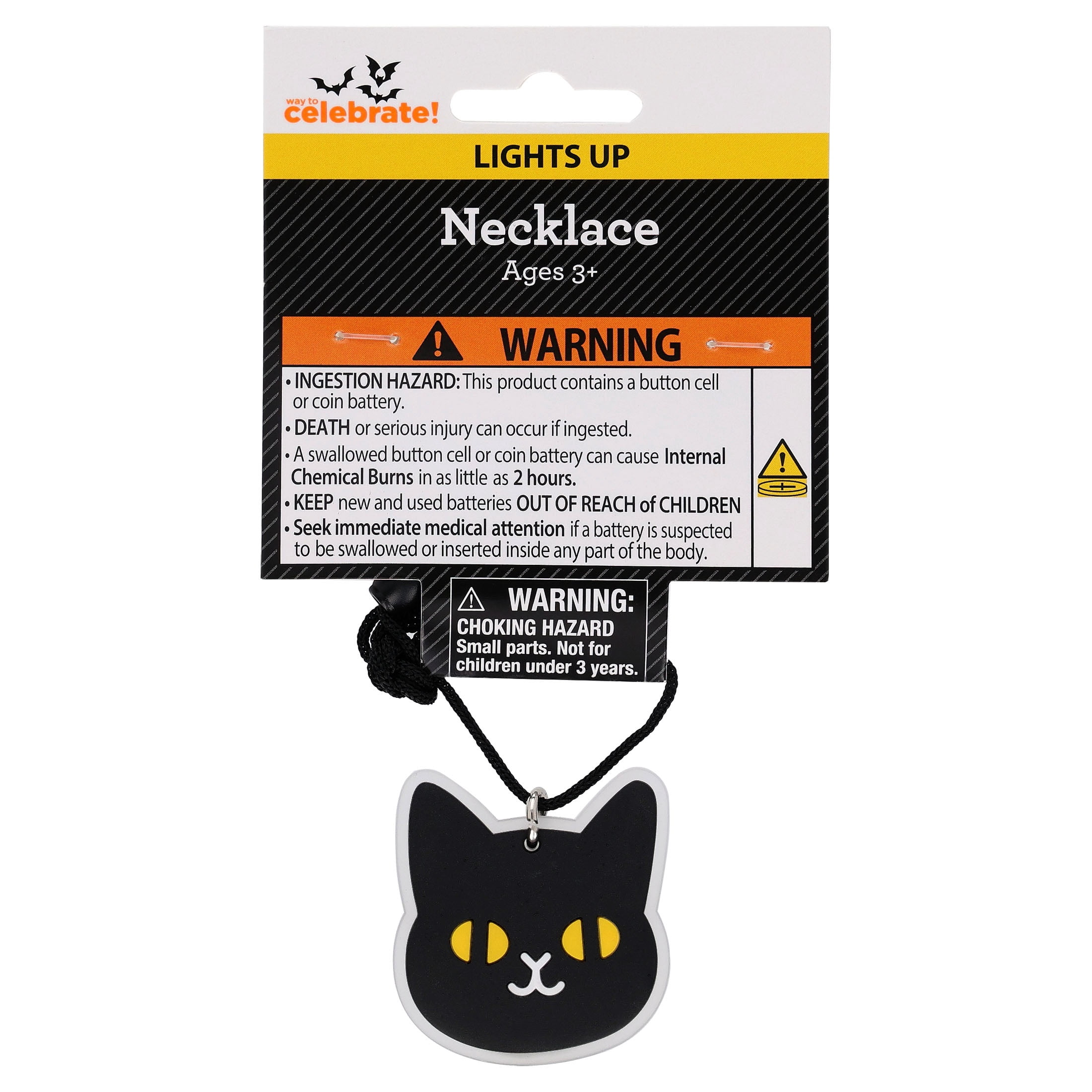 Light-Up Cat Necklace Party Favor, Black, Halloween by Way To Celebrate