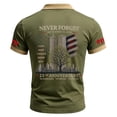 thumbnail image 3 of 9/11 25th Anniversary Men's Polo Shirt - Commemorative Graphic Short Sleeve Collared Top with Smooth Fabric for Everyday Tribute Army Green L, 3 of 3