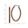 thumbnail image 2 of Stainless Steel Brown Plated Oval Hoop Earrings, 2 of 4