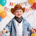 thumbnail image 2 of Staki Toddler Baby Cowboy Hat Infant Baby Boys Girl Cowgirl Hats Kids Western Cowboy Hat(Brown,4-9 Years), 2 of 6